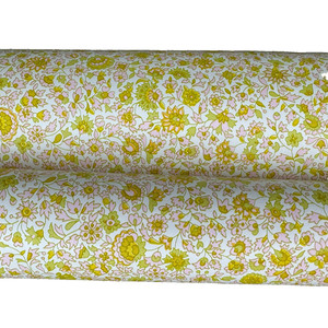 Vintage MOD Floral Vinyl Shelf Paper Pink Green Yellow Flower Ditsy Retro 1960s