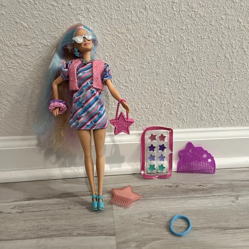 Barbie Totally Hair Star-Themed Doll 8.5" Fantasy Hair 15 Fashion 8 Color Change