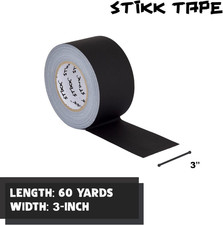 Gaffer Tape - Black Gaffers Tape - 3 Inch X 60 Yards - Pro Gaff Tape for Stag...