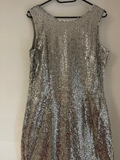 Pailetten-Kleid, Gr. 38, silber, elegant zu j...