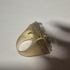 Gold Tone Metal Cocktail Ring Clear Square Crystal 1-Stone Prong Set Size 7.5 — photo 5
