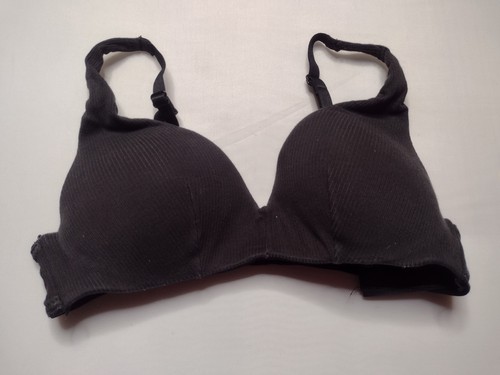 H&M Ribbed Bralette Bra 2 Faded Wireless Wire Free Padded Triangle A12