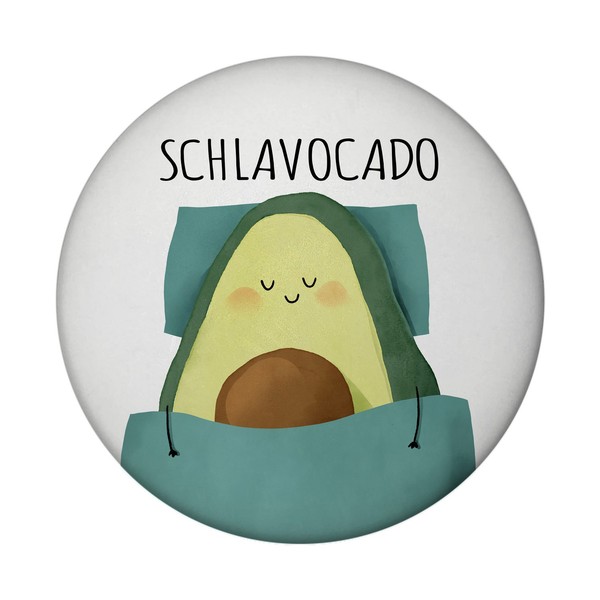 Schlafende Avocado Magnet Rund Mit Spruch Schlavocado-image