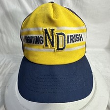 Vintage Notre Dame Hat USA Made Semco ND Fighting Irish Pinwheel Snapback Cap