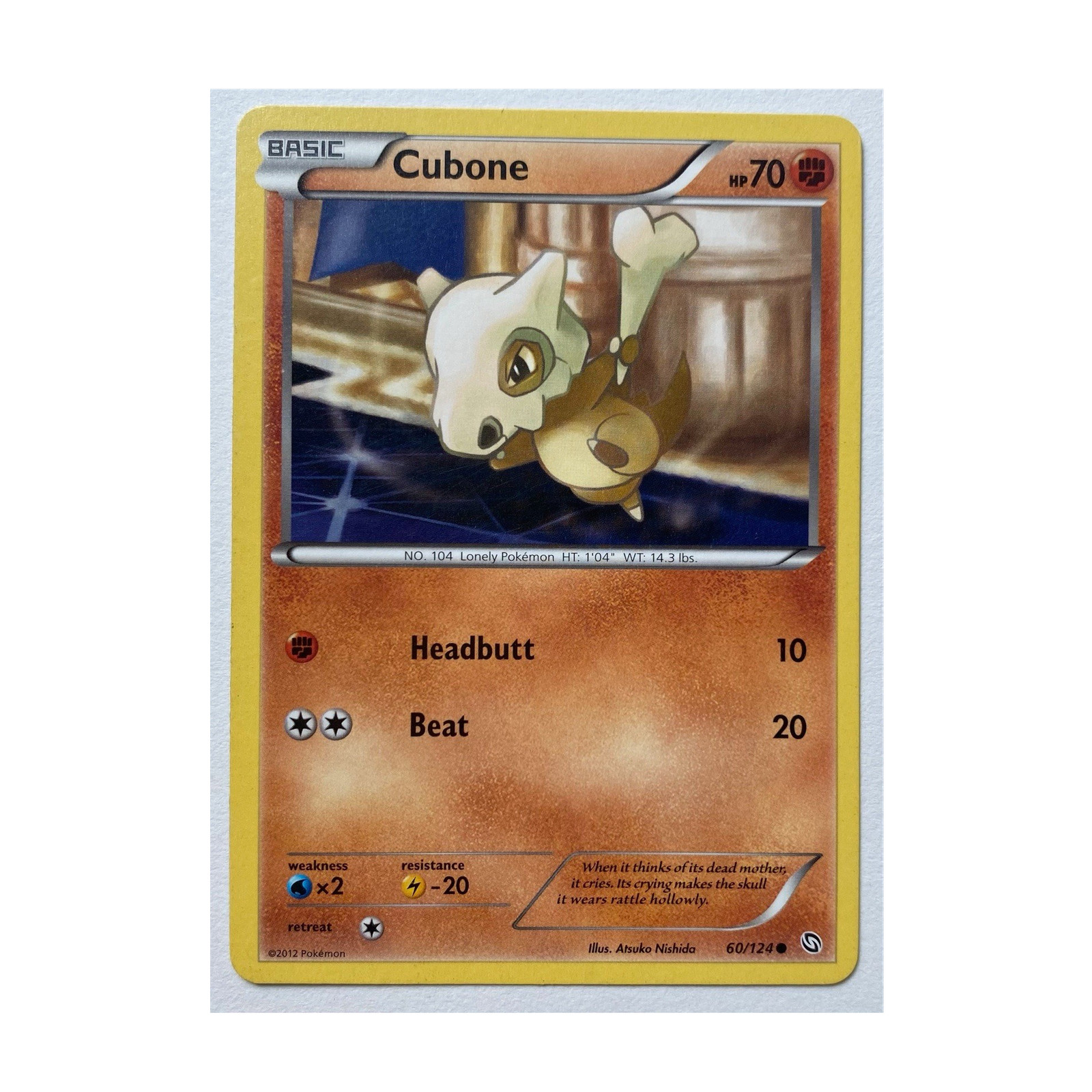 Cubone 60/124 Pokémon Card Dragons Exalted 2012