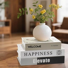 New Aesthetic Decorative Books - Set of 3 Faux Book Boxes for Home Decor Stylish