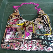 Monster High Silver Purse Handbag Pink Metal Chain Strap Official Mattel 2016
