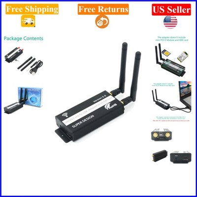 Mini PCI-E to USB Adapter with SIM Slot for 3G/4G LTE, Black