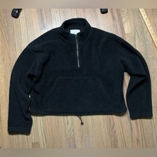 American eagle cropped fleece sweatshirt small black