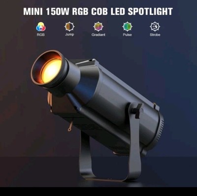 Profile Stage Spotlights, 100W RGB COB Lights, Zoom Control & DMX512 Par Ellipsi