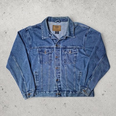 Vintage 1990s Mens XL Route 66 Denim Jean Jacket Button Dark Wash Trucker Type 3