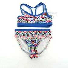 Jantzen Aztec Pattern Girls Colorful Bikini Set Size 4 NWT 48