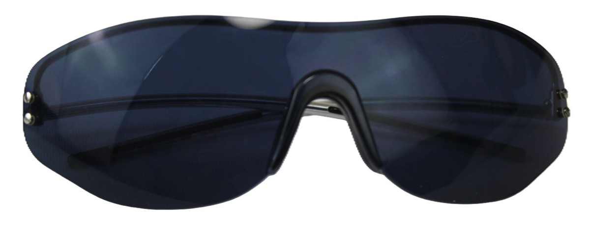 LOUIS VUITTON Cup 2000 Semi-Rimless Blue Shield Sunglasses Italy