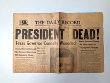 Vintage Newspaper - JFK "President Dead!" - November 22, 1963