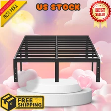 Queen Metal Bed Frame - 14" Heavy Duty Steel Slats Platform, Easy Assembly