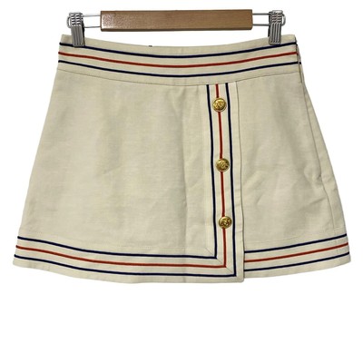 Auth GUCCI - 744821 ZAHEY Beige Dark Navy Red Women 