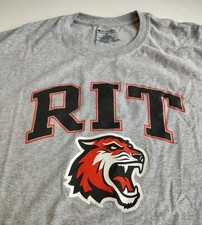Camiseta Campeón del Instituto de Tecnología Rochester Para Hombre XL Gris Manga Corta RIT