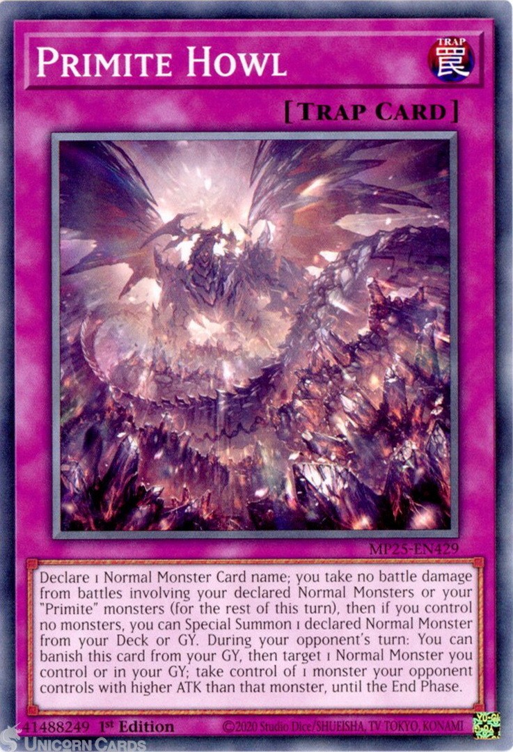 MP25-EN429 Primite Howl : Common 1st Edition Mint YuGiOh Card