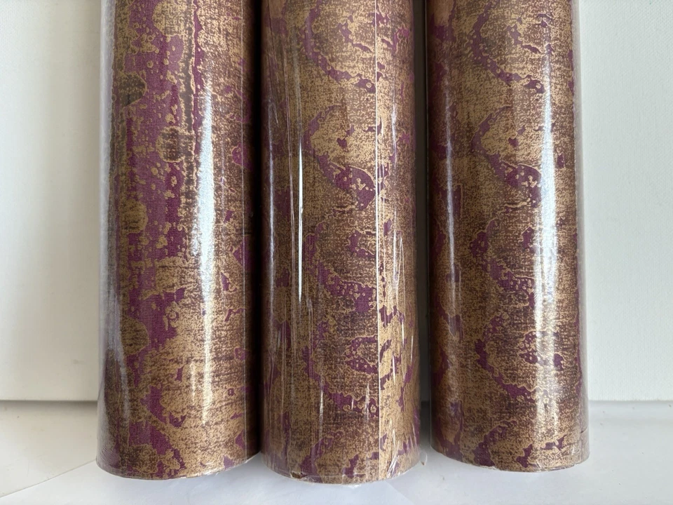 Ralph Lauren Wallpaper Burgandy & Gold Marrakech LWP67438 Three Double Rolls - Image 3 of 4