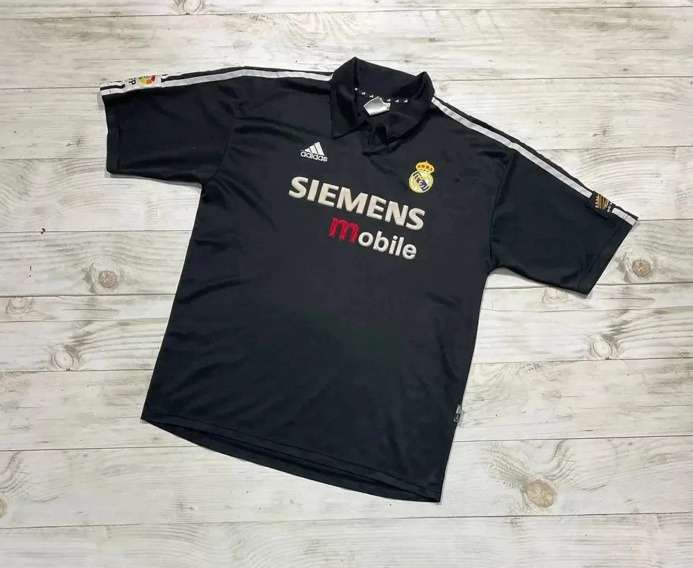 Vintage Adidas Real Madrid 2002 2003 Away Shirt Jersey Men Sz XL Black