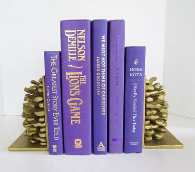 Lot of 5 Hardcover Modern PURPLE Books Library Shelf Decor Staging Photo  Prop