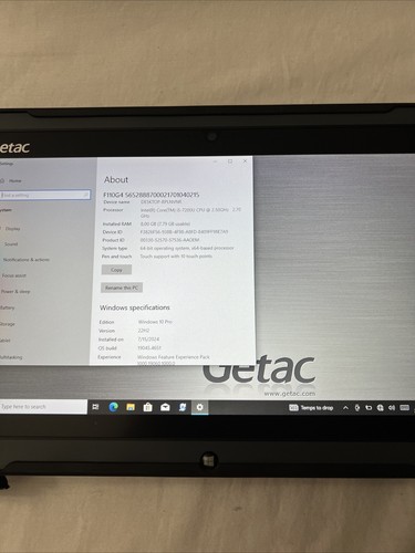 GETAC F110 G4 Rugged Tablet i5-7200U 2,5GHz 256GB SSD 8GB | 4G LTE GPS | Grade B - Bild 3 von 18
