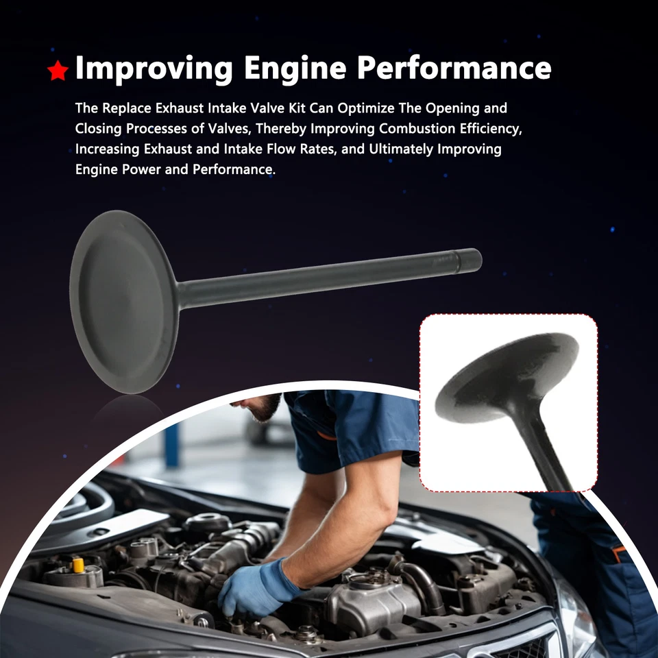 Juego de 24 válvulas de escape y admisión aptas para 2007 2008 2009 2010 Saturn Outlook Foto 4 de 4