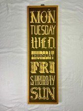 Large Vintage Days of Week Felt Pin BULLETIN BOARD Wall Decor Framed