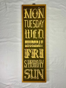 Large Vintage Days of Week Felt Pin BULLETIN BOARD Wall Decor Framed