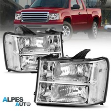 2pcs Headlights Front Lamp For 2007-2013 Gmc Sierra 1500 2007-2014 2500hd 3500hd
