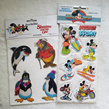NIP Vintage 1980s Puffy Stickers, Sea World, Mickey Sport, Shamu, Complete Sheet