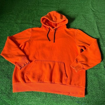 Bershka Kangaroo Pocket Regular Fit Orange Hoodie Pullover Sweater Size L