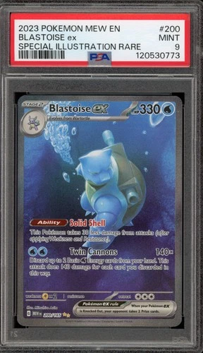 Pokemon Blastoise ex 151 MEW EN Special Illustration Rare #200 PSA 9 Mint