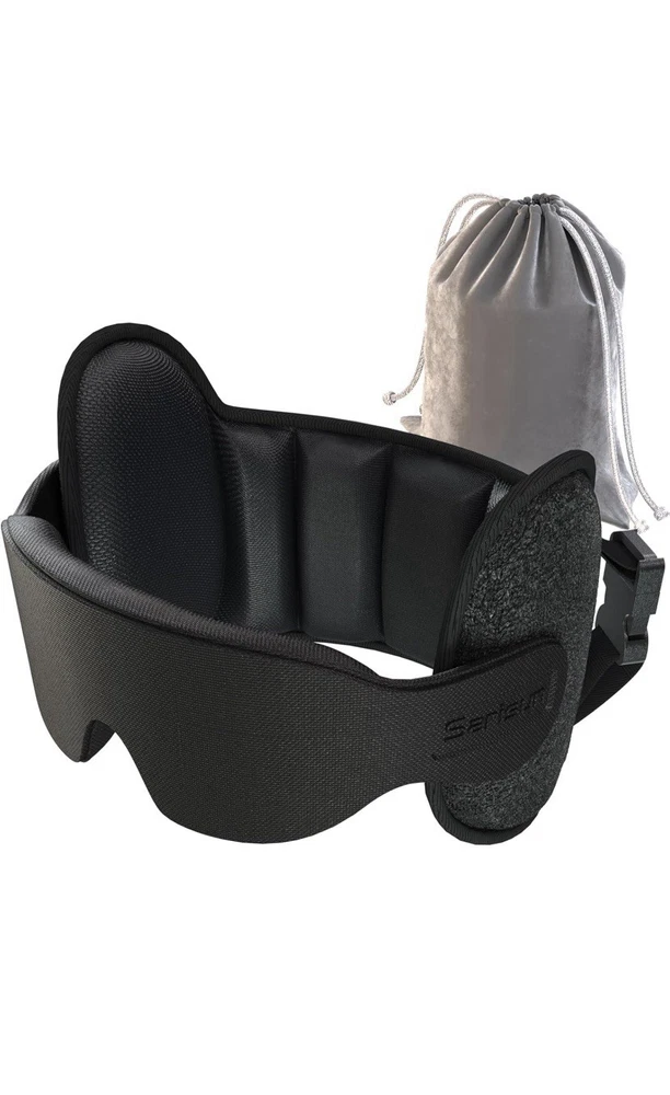 Sarisun Compact Travel Pillow with Neck Support and Eye Mask for Airplane Comfort