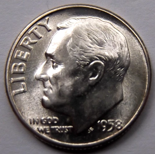 1958-p   Brilliant uncirculated Roosevelt dime   90% silver .0723 troy oz. ASW