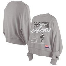 Women's New Era Silver Las Vegas Aces Oversized Mineral Wash Sweatshirt