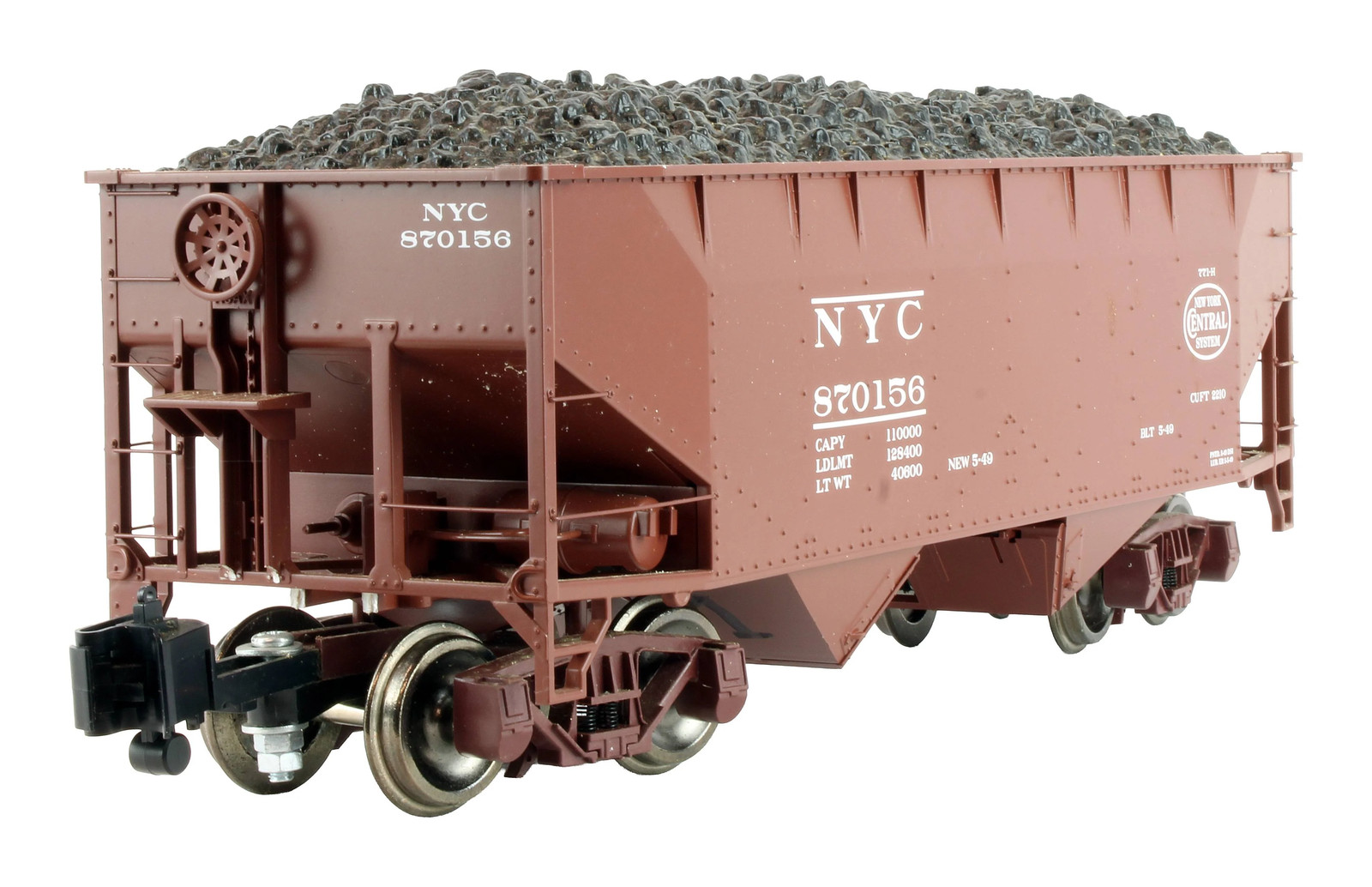 ARISTO 41812B 'GAUGE 1' 870156 NYC 2 BAY OFFSET-SIDE COAL HOPPER CAR