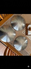 Vtg Stainless Steel Chevrolet 40s50s Dog Dish Hubcaps Lot Of 3 Euc