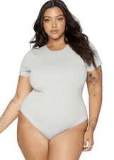 Yitty Light Grey New Without Tags Short Sleeve Bodysuit Women  s Size 2X
