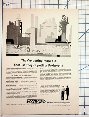 Vintage 1960s Foxboro Digital Computer Systems Ad Industrial Ephemera