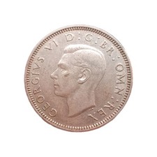 1945 King George VI .500 Silver Scottish Shilling Coin