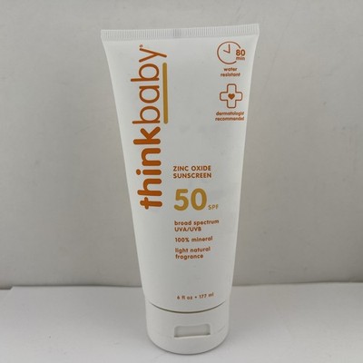 Thinkbaby Zinc Oxide Mineral Sunscreen SPF 50 Lotion, 6 fl oz - Sealed!