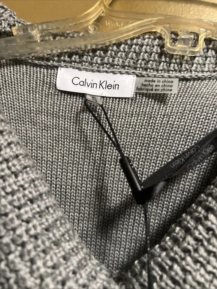 Женский свитер Calvin Klein с коровьим вырезом серый размер XL - Изображение 2 из 3