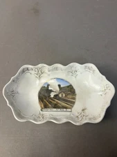 #10K Antique St Clair Tunnel Port Huron MI1900s Germany Souvenir China Plate