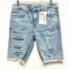 Levi Strauss Signature Super Flex Shorts Youth Boy Size 18 - Cut Off Slim Denim