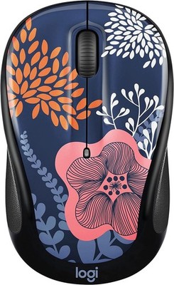 Logitech M317C Wireless Mouse, Precise Control, Easy Navigation - Forest Floral