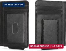 Magnetic Closure Slim Leather Wallet for Men RFID Blocking Front Pocket Clip New