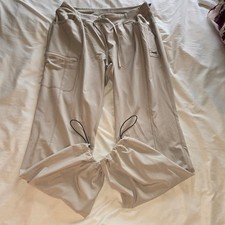 Cherokee Infinity Womens Tan scrub pant Size XL Cargo Pant Drawstring 1123A EUC