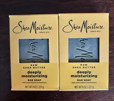 Lot of 2 SHEA MOISTURE RAW SHEA BUTTER DEEPLY MOISTURIZING BAR SOAP  8 OZ
