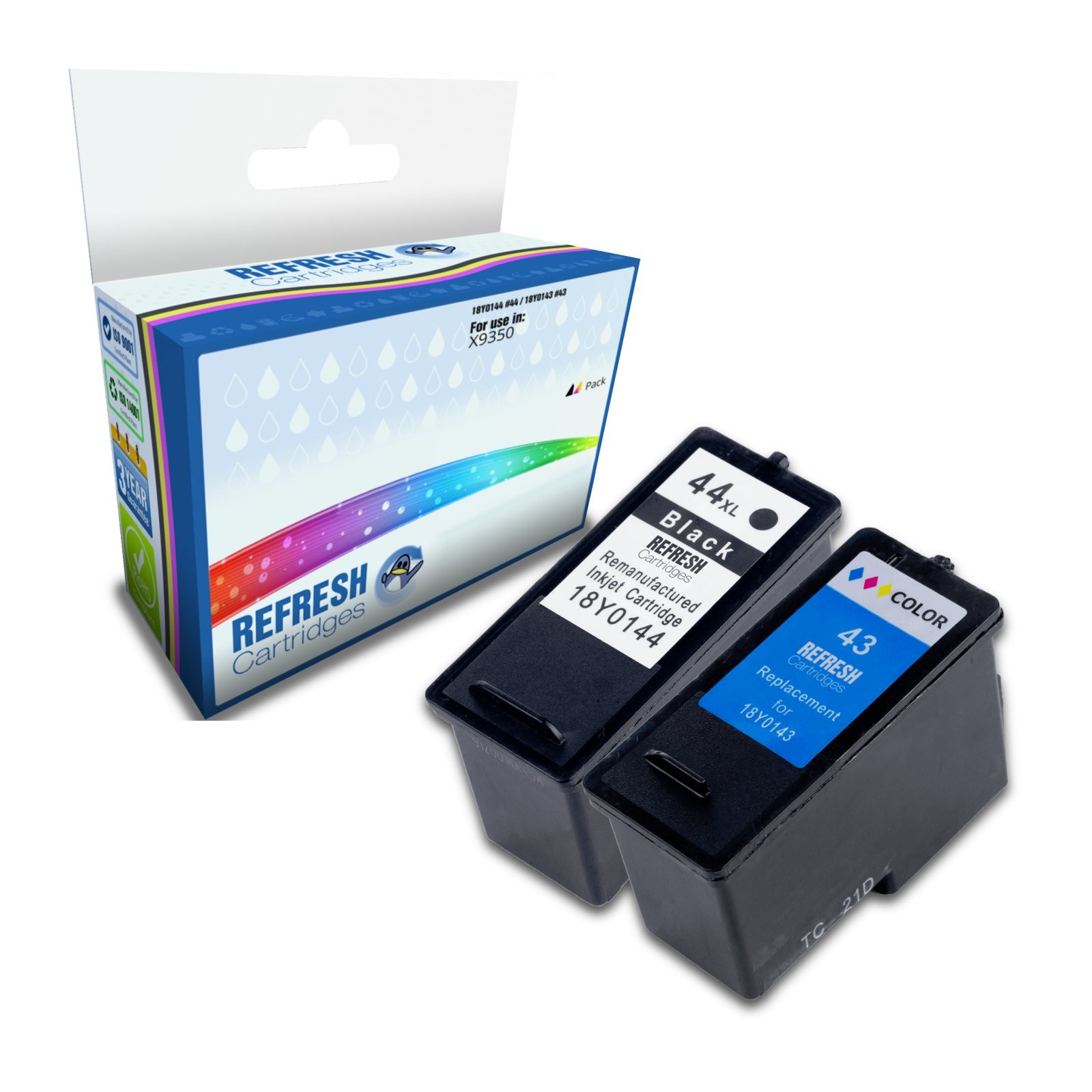 Refresh Cartridges Basic Value Pack 1x#44/1x#43 Ink Compatible With Lexmark